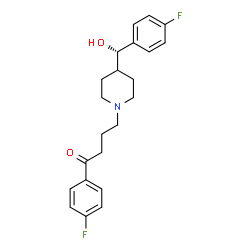 ChemSpider 2D Image | 1-(4-Fluorophenyl)-4-{4-[(S)-(4-fluorophenyl)(hydroxy)methyl]-1-piperidinyl}-1-butanone | C22H25F2NO2