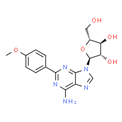 ChemSpider 2D Image | 9-(alpha-D-Arabinofuranosyl)-2-(4-methoxyphenyl)-9H-purin-6-amine | C17H19N5O5