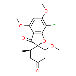 ChemSpider 2D Image | (2S,5'R)-7-chloro-3',4,6-trimethoxy-5'-methylspiro[benzofuran-2,4'-cyclohexane]-1',3-dione | C17H19ClO6