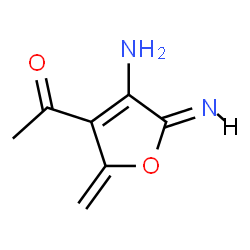ChemSpider 2D Image | 1-[(5Z)-4-Amino-5-imino-2-methylene-2,5-dihydro-3-furanyl]ethanone | C7H8N2O2
