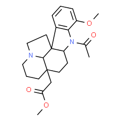 ChemSpider 2D Image | Methyl 1-acetyl-17-methoxyaspidospermidin-21-oate  | C23H30N2O4