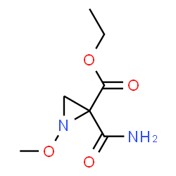 ChemSpider 2D Image | Ethyl 2-carbamoyl-1-methoxy-2-aziridinecarboxylate | C7H12N2O4