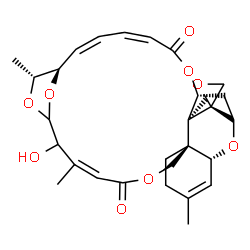 ChemSpider 2D Image | (1'R,2S,3'R,8'R,12'Z,17'R,18'R,19'Z,21'Z,25'R,26'S)-14'-Hydroxy-5',13',17',26'-tetramethyl-11'H,23'H-spiro[oxirane-2,27'-[2,10,16,24,29]pentaoxapentacyclo[23.2.1.1~15,18~.0~3,8~.0~8,26~]nonacosa[4,12,
19,21]tetraene]-11',23'-dione | C29H36O9