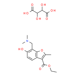 ChemSpider 2D Image | Ethyl 7-[(dimethylamino)methyl]-6-hydroxy-2-methyl-1-benzofuran-3-carboxylate 2,3-dihydroxysuccinate (1:1) | C19H25NO10