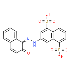 ChemSpider 2D Image | 3-[2-(2-Oxo-1(2H)-naphthalenylidene)hydrazino]-1,5-naphthalenedisulfonic acid | C20H14N2O7S2