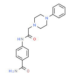 ChemSpider 2D Image | 4-{[(4-Phenyl-1-piperazinyl)acetyl]amino}benzamide | C19H22N4O2