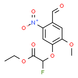 ChemSpider 2D Image | Ethyl fluoro(4-formyl-2-methoxy-5-nitrophenoxy)acetate | C12H12FNO7