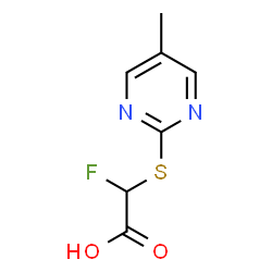 ChemSpider 2D Image | Fluoro[(5-methyl-2-pyrimidinyl)sulfanyl]acetic acid | C7H7FN2O2S