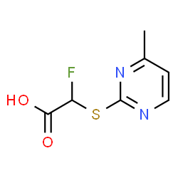 ChemSpider 2D Image | Fluoro[(4-methyl-2-pyrimidinyl)sulfanyl]acetic acid | C7H7FN2O2S
