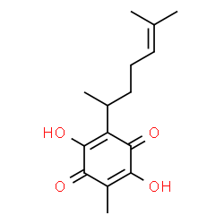 ChemSpider 2D Image | 2-(1,5-Dimethyl-4-hexenyl)-3,6-dihydroxy-5-methylbenzo-1,4-quinone | C15H20O4