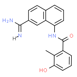 ChemSpider 2D Image | N-(7-Carbamimidoyl-1-naphthyl)-3-hydroxy-2-methylbenzamide | C19H17N3O2