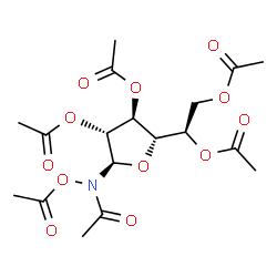 ChemSpider 2D Image | N-Acetoxy-N-acetyl-2,3,5,6-tetra-O-acetyl-beta-D-galactofuranosylamine | C18H25NO12
