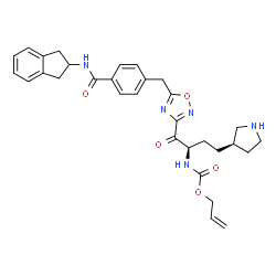 ChemSpider 2D Image | ALLYL {(1S)-1-[(5-{4-[(2,3-DIHYDRO-1H-INDEN-2-YLAMINO)CARBONYL]BENZYL}-1,2,4-OXADIAZOL-3-YL)CARBONYL]-3-PYRROLIDIN-3-YLPROPYL}CARBAMATE | C31H35N5O5