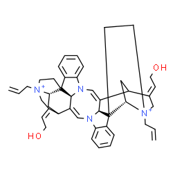 ChemSpider 2D Image | (9Z,13S,25Z,28E,33S,35S,37E,38S)-14,30-Diallyl-28,37-bis(2-hydroxyethylidene)-8,24-diaza-14,30-diazoniaundecacyclo[25.5.2.2~11,14~.1~1,8~.1~10,17~.0~2,7~.0~13,17~.0~18,23~.0~24,35~.0~26,38~.0~30,33~]o
ctatriaconta-2,4,6,9,18,20,22,25-octaene | C44H50N4O2