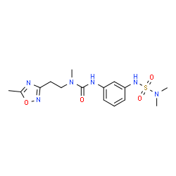 ChemSpider 2D Image | 3-{3-[(Dimethylsulfamoyl)amino]phenyl}-1-methyl-1-[2-(5-methyl-1,2,4-oxadiazol-3-yl)ethyl]urea | C15H22N6O4S