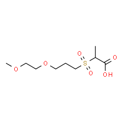 ChemSpider 2D Image | 2-{[3-(2-Methoxyethoxy)propyl]sulfonyl}propanoic acid | C9H18O6S