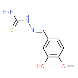 ChemSpider 2D Image | (2E)-2-(3-Hydroxy-4-methoxybenzylidene)hydrazinecarbothioamide | C9H11N3O2S