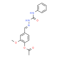 ChemSpider 2D Image | 2-Methoxy-4-{(E)-[(phenylcarbamoyl)hydrazono]methyl}phenyl acetate | C17H17N3O4