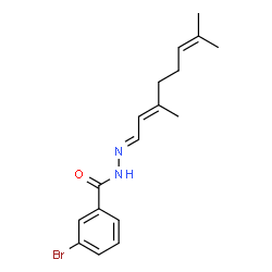 ChemSpider 2D Image | 3-Bromo-N'-[(1E,2E)-3,7-dimethyl-2,6-octadien-1-ylidene]benzohydrazide | C17H21BrN2O