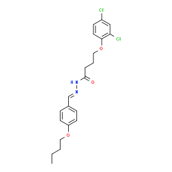 ChemSpider 2D Image | N'-[(E)-(4-Butoxyphenyl)methylene]-4-(2,4-dichlorophenoxy)butanehydrazide | C21H24Cl2N2O3