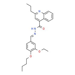 ChemSpider 2D Image | N'-[(E)-(4-Butoxy-3-ethoxyphenyl)methylene]-2-propyl-4-quinolinecarbohydrazide | C26H31N3O3