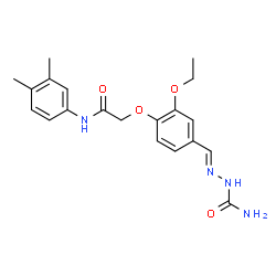 ChemSpider 2D Image | (2E)-2-(4-{2-[(3,4-Dimethylphenyl)amino]-2-oxoethoxy}-3-ethoxybenzylidene)hydrazinecarboxamide | C20H24N4O4