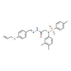 ChemSpider 2D Image | N-(2-{(2E)-2-[4-(Allyloxy)benzylidene]hydrazino}-2-oxoethyl)-N-(3,4-dimethylphenyl)-4-methylbenzenesulfonamide | C27H29N3O4S