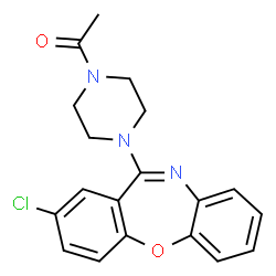 ChemSpider 2D Image | 11-(4-Acetyl-1-piperazinyl)-2-chlorodibenzo[b,f][1,4]oxazepine | C19H18ClN3O2