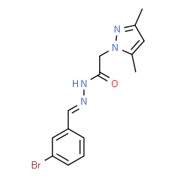 ChemSpider 2D Image | N'-[(E)-(3-Bromophenyl)methylene]-2-(3,5-dimethyl-1H-pyrazol-1-yl)acetohydrazide | C14H15BrN4O