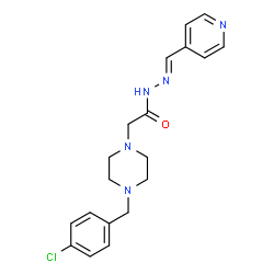 ChemSpider 2D Image | 2-[4-(4-Chlorobenzyl)-1-piperazinyl]-N'-[(E)-4-pyridinylmethylene]acetohydrazide | C19H22ClN5O