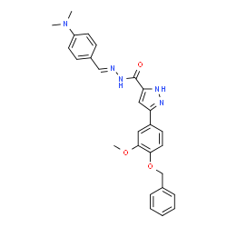 ChemSpider 2D Image | 3-[4-(Benzyloxy)-3-methoxyphenyl]-N'-{(E)-[4-(dimethylamino)phenyl]methylene}-1H-pyrazole-5-carbohydrazide | C27H27N5O3