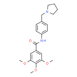 ChemSpider 2D Image | 3,4,5-Trimethoxy-N-[4-(1-pyrrolidinylmethyl)phenyl]benzamide | C21H26N2O4