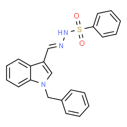 ChemSpider 2D Image | N'-[(E)-(1-Benzyl-1H-indol-3-yl)methylene]benzenesulfonohydrazide | C22H19N3O2S