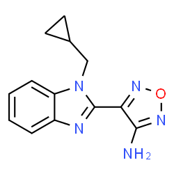 ChemSpider 2D Image | 4-[1-(Cyclopropylmethyl)-1H-benzimidazol-2-yl]-1,2,5-oxadiazol-3-amine | C13H13N5O