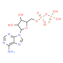 ChemSpider 2D Image | 9-{5-O-[Hydroxy(thiophosphonooxy)phosphoryl]pentofuranosyl}-9H-purin-6-amine | C10H15N5O9P2S
