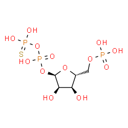 ChemSpider 2D Image | 1-O-[Hydroxy(thiophosphonooxy)phosphoryl]-5-O-phosphono-alpha-D-ribofuranose | C5H13O13P3S