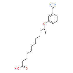 ChemSpider 2D Image | 11-[3-(3H-Diaziren-3-yl)phenoxy](11-~3~H_1_)undecanoic acid | C18H25TN2O3