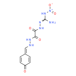 ChemSpider 2D Image | N-Nitro-N''-(oxo{2-[(4-oxo-2,5-cyclohexadien-1-ylidene)methyl]hydrazino}acetyl)carbonohydrazonic diamide | C10H11N7O5