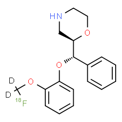 ChemSpider 2D Image | (2R)-2-[(S)-(2-{[(~18~F)Fluoro(~2~H_2_)methyl]oxy}phenoxy)(phenyl)methyl]morpholine | C18H18D2FNO3
