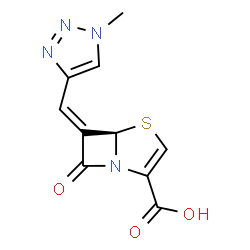 ChemSpider 2D Image | (5R,6Z)-6-[(1-Methyl-1H-1,2,3-triazol-4-yl)methylene]-7-oxo-4-thia-1-azabicyclo[3.2.0]hept-2-ene-2-carboxylic acid | C10H8N4O3S