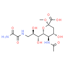 ChemSpider 2D Image | METHYL 5-(ACETYLAMINO)-9-{[AMINO(OXO)ACETYL]AMINO}-3,5,9-TRIDEOXY-D-GLYCERO-ALPHA-D-GLUCO-NON-2-ULOPYRANOSIDONIC ACID | C14H23N3O10