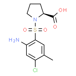 ChemSpider 2D Image | 1-[(2-Amino-4-chloro-5-methylphenyl)sulfonyl]-L-proline | C12H15ClN2O4S