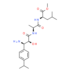 ChemSpider 2D Image | METHYL N-[(2S,3R)-3-AMINO-2-HYDROXY-3-(4-ISOPROPYLPHENYL)PROPANOYL]-D-ALANYL-D-LEUCINATE | C22H35N3O5