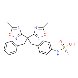 ChemSpider 2D Image | {4-[2,2-Bis(5-methyl-1,2,4-oxadiazol-3-yl)-3-phenylpropyl]phenyl}sulfamic acid | C21H21N5O5S