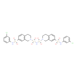 ChemSpider 2D Image | N~7~-(3-Chlorophenyl)-N~2~-({7-[(3-chlorophenyl)sulfamoyl]-3,4-dihydro-2(1H)-isoquinolinyl}sulfonyl)-3,4-dihydro-2,7(1H)-isoquinolinedisulfonamide | C30H29Cl2N5O8S4