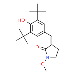 ChemSpider 2D Image | N-Methoxy-3-(3,5-di-tert-butyl-4-hydroxybenzylidene)-2-pyrrolidone | C20H29NO3