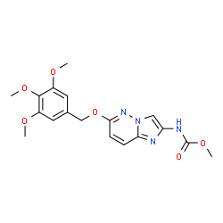 ChemSpider 2D Image | Methyl {6-[(3,4,5-trimethoxybenzyl)oxy]imidazo[1,2-b]pyridazin-2-yl}carbamate | C18H20N4O6