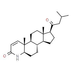 ChemSpider 2D Image | (4aR,4bS,6aS,7S,9aS,9bS,11aR)-4a,6a-Dimethyl-7-(3-methylbutanoyl)-1,4a,4b,5,6,6a,7,8,9,9a,9b,10,11,11a-tetradecahydro-2H-indeno[5,4-f]quinolin-2-one | C23H35NO2