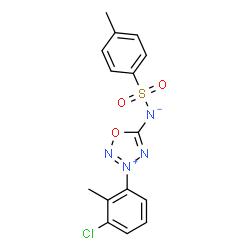 ChemSpider 2D Image | [3-(3-Chloro-2-methylphenyl)-1,2,3,4-oxatriazol-3-ium-5-yl][(4-methylphenyl)sulfonyl]azanide | C15H13ClN4O3S