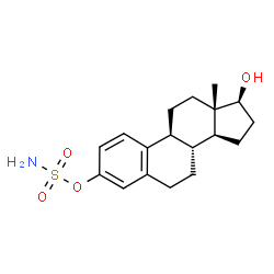 ChemSpider 2D Image | (17beta)-17-Hydroxyestra-1,3,5(10)-trien-3-yl sulfamate | C18H25NO4S